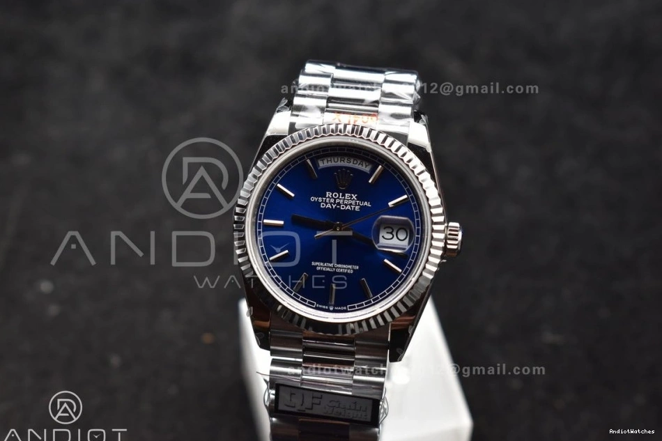 V5 SS 904L 672 Steel Packable Weight) Best vr3255 President Dial Bracelet 36 QF Blue on Edition (Gain DayDate 0929